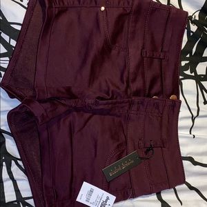 Burgundy high waist shorts